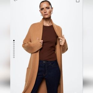 Mango Oversized Knit Coat with Pockets